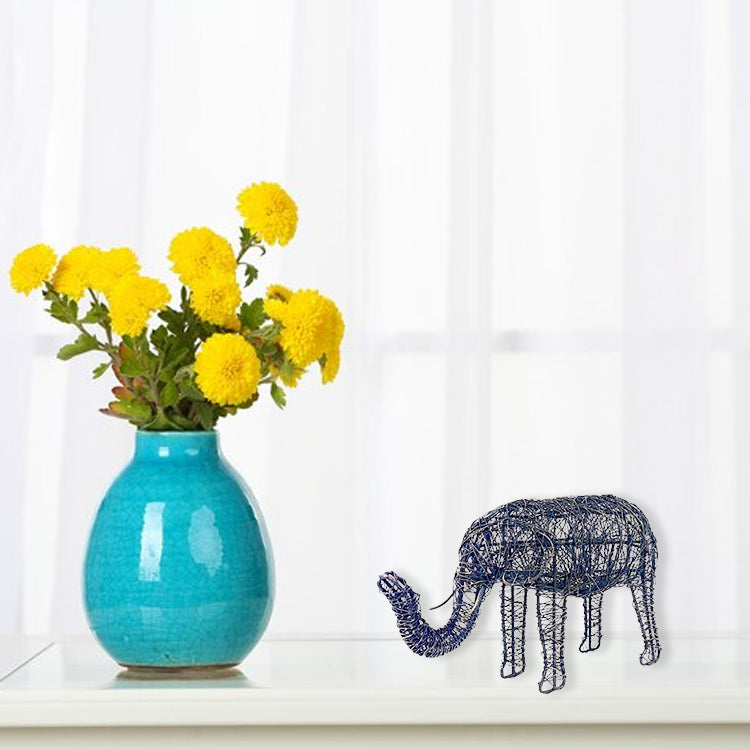 Handcrafted Isa Elephant Unique Wire Metal Decorative Accent Black Plated Wire - Metal Wire Lightweight Portable Fast Shipping NEW