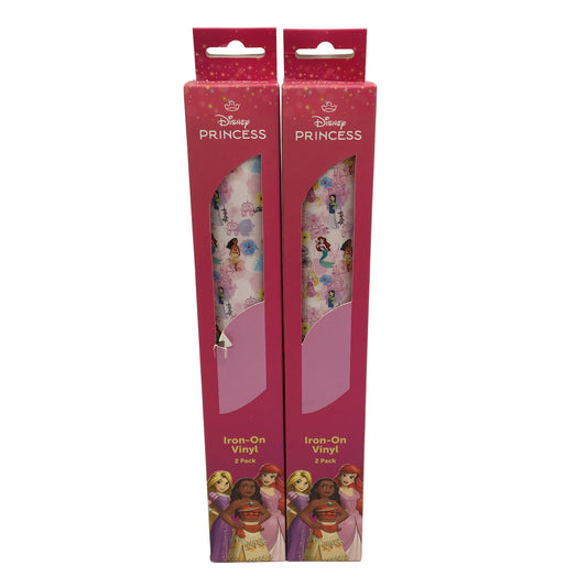 Disney Princess 2x Twin Pack Iron-On Vinyl Wraps 30.5 x 30.5cm NEW