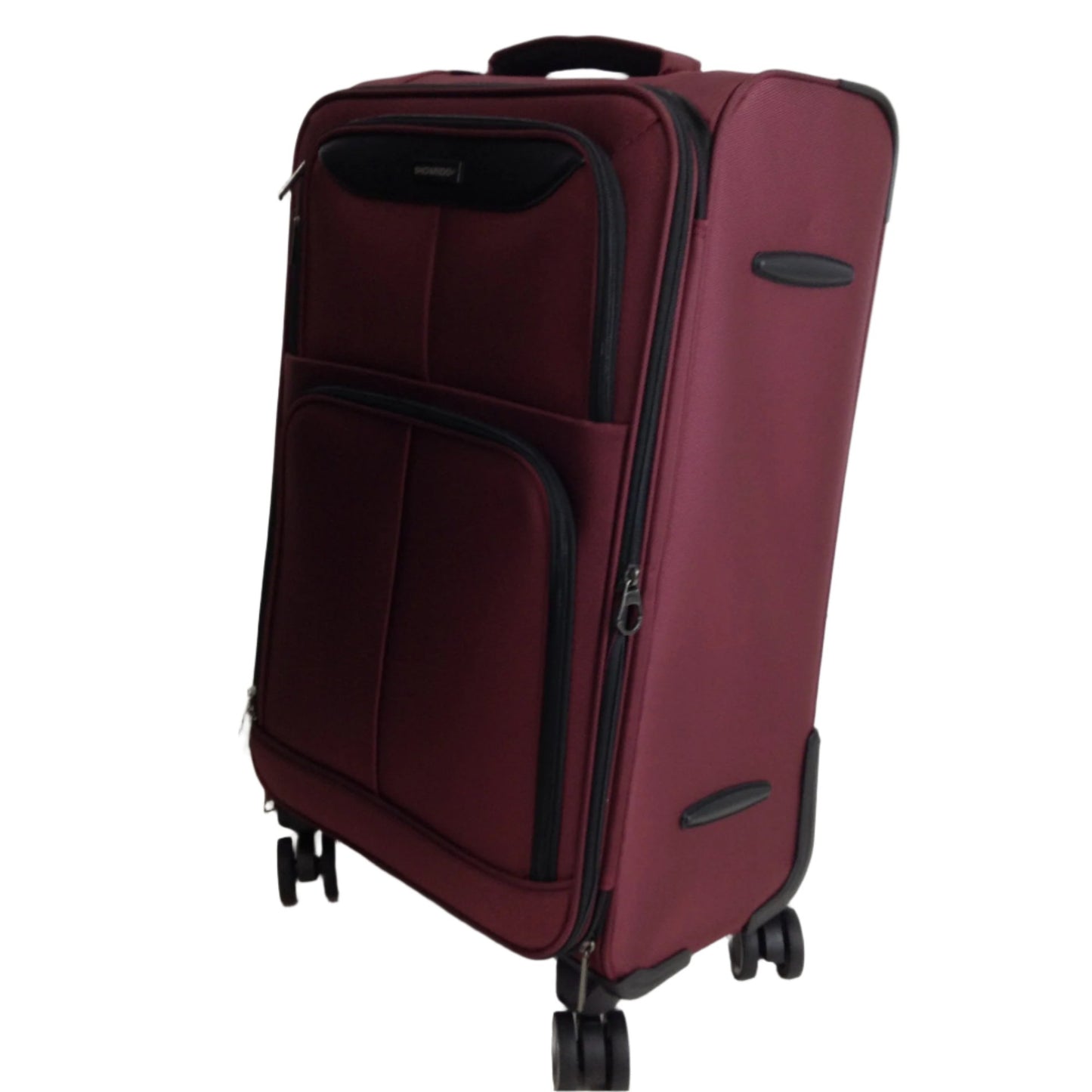 Showkoo 60cm Red Wine Cloth Spinner Wheeled Suitcase NEW