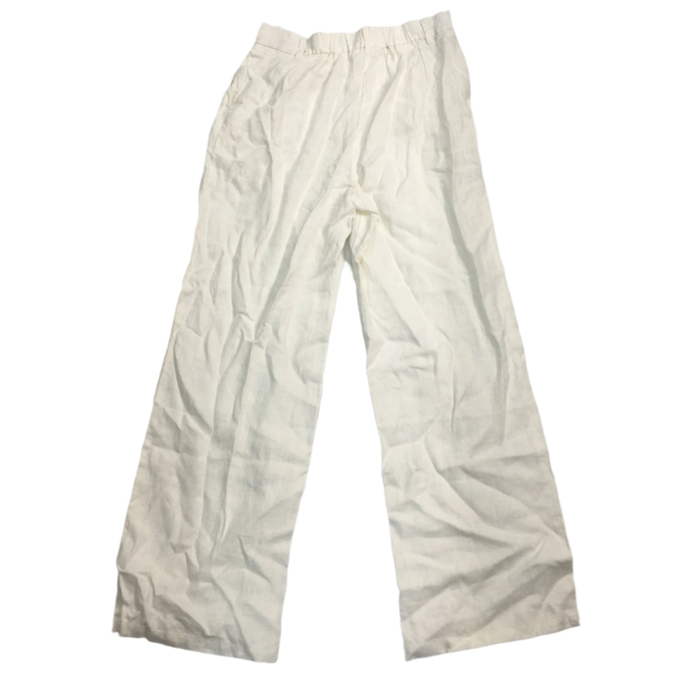 Subtitled Jemimah White Linen Blend Relaxed Fit Trousers Ladies Size Medium - Linen/Viscose Lightweight NEW