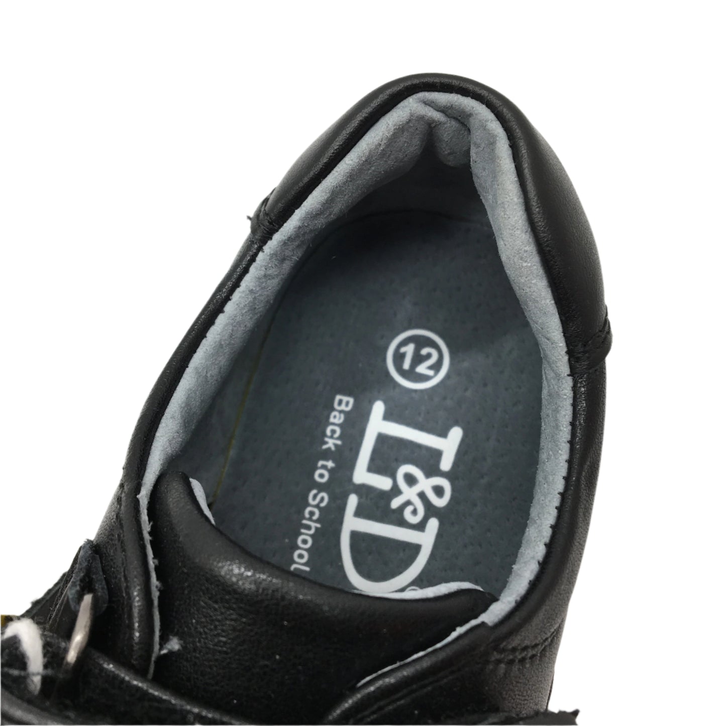 Lily & Dan Premium Leather Double Strap Black School Shoes Kids Size AU 12 NEW