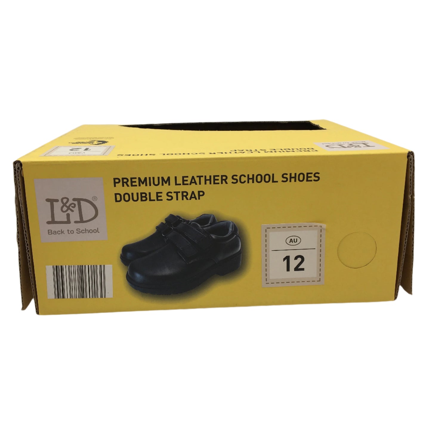 Lily & Dan Premium Leather Double Strap Black School Shoes Kids Size AU 12 NEW