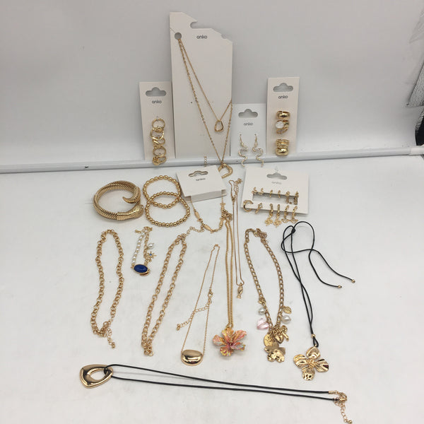 BULK LOT 31Pce Assorted Gold Plated Costume Fashion Jewellery NEW
