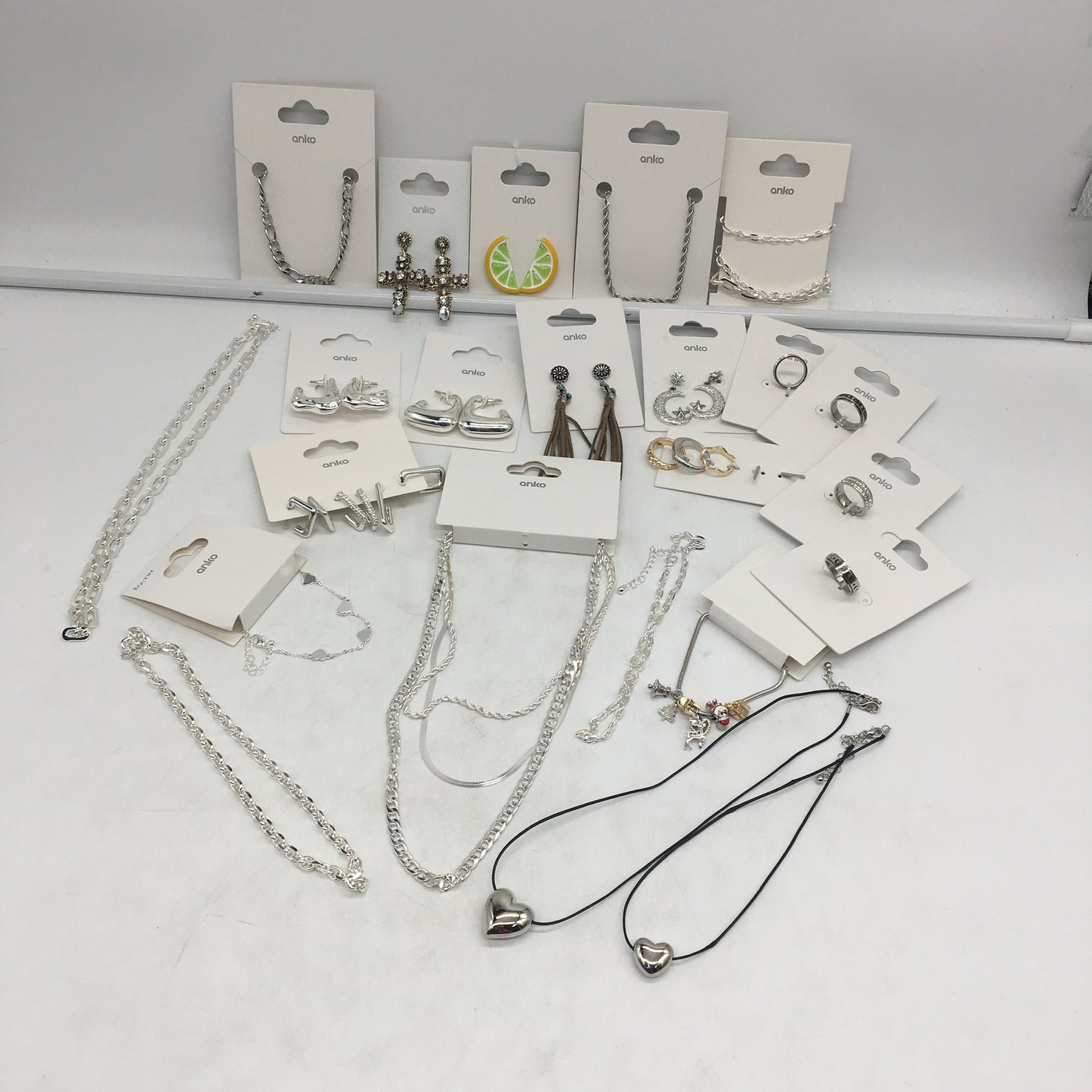 BULK LOT 30Pce Assorted Siver Toned Plated Costume Fashion Jewellery NEW