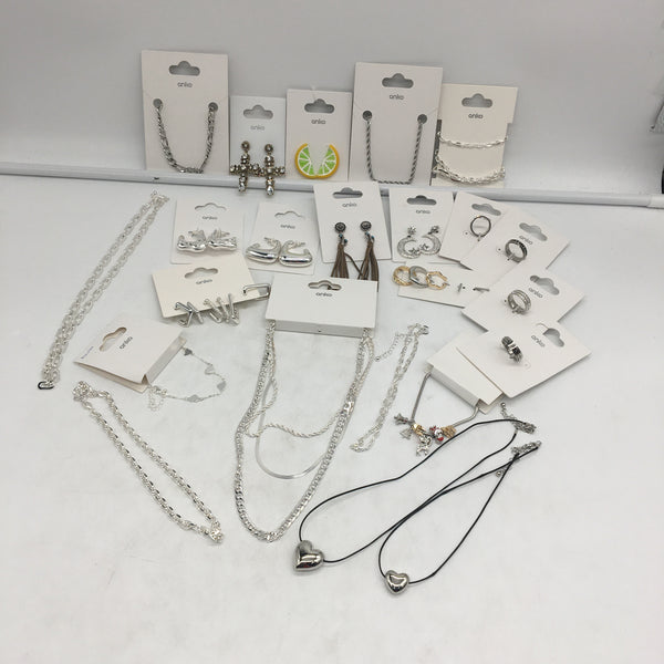 BULK LOT 30Pce Assorted Siver Toned Plated Costume Fashion Jewellery NEW