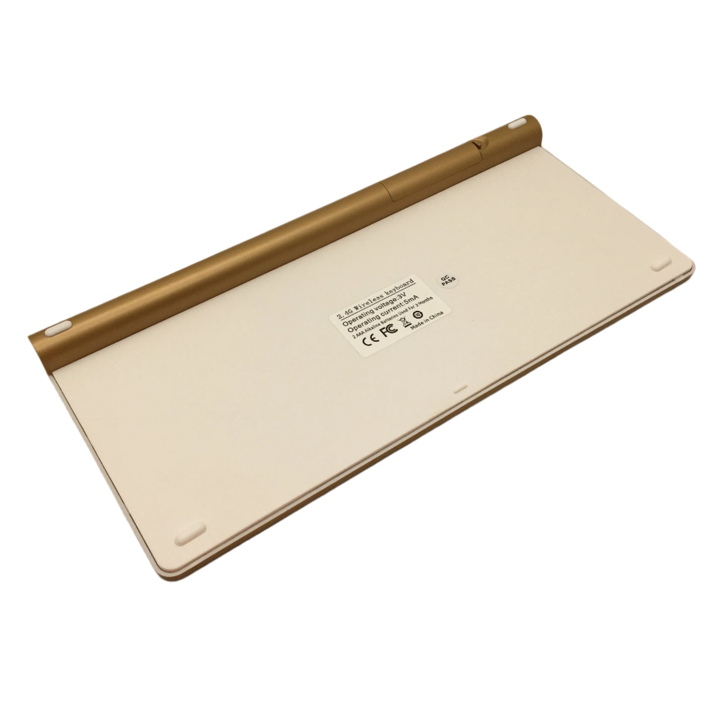 Ultra Thin Slim Gold Tone Wireless Keyboard & Mouse Combo With USB Receiver
