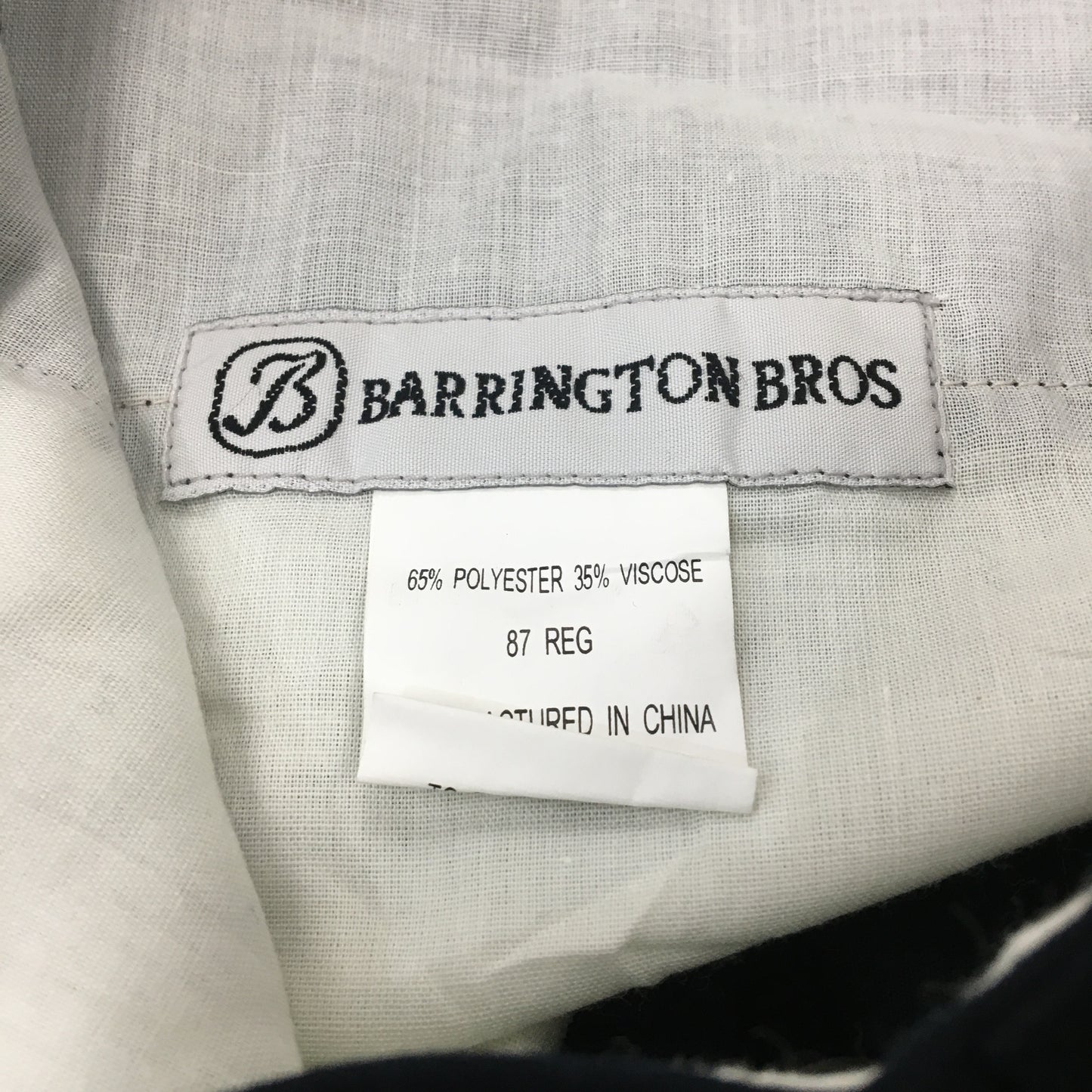 Barrington Bros Men's Formal Black Trousers Dress Pants Office Wear Size 87R NEW