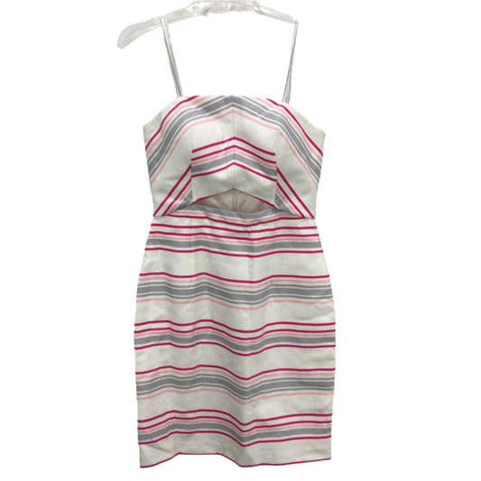 Forever New Strappy Cut Out Pink Grey Stripe Mini Dress Ladies Size AU 10 NEW