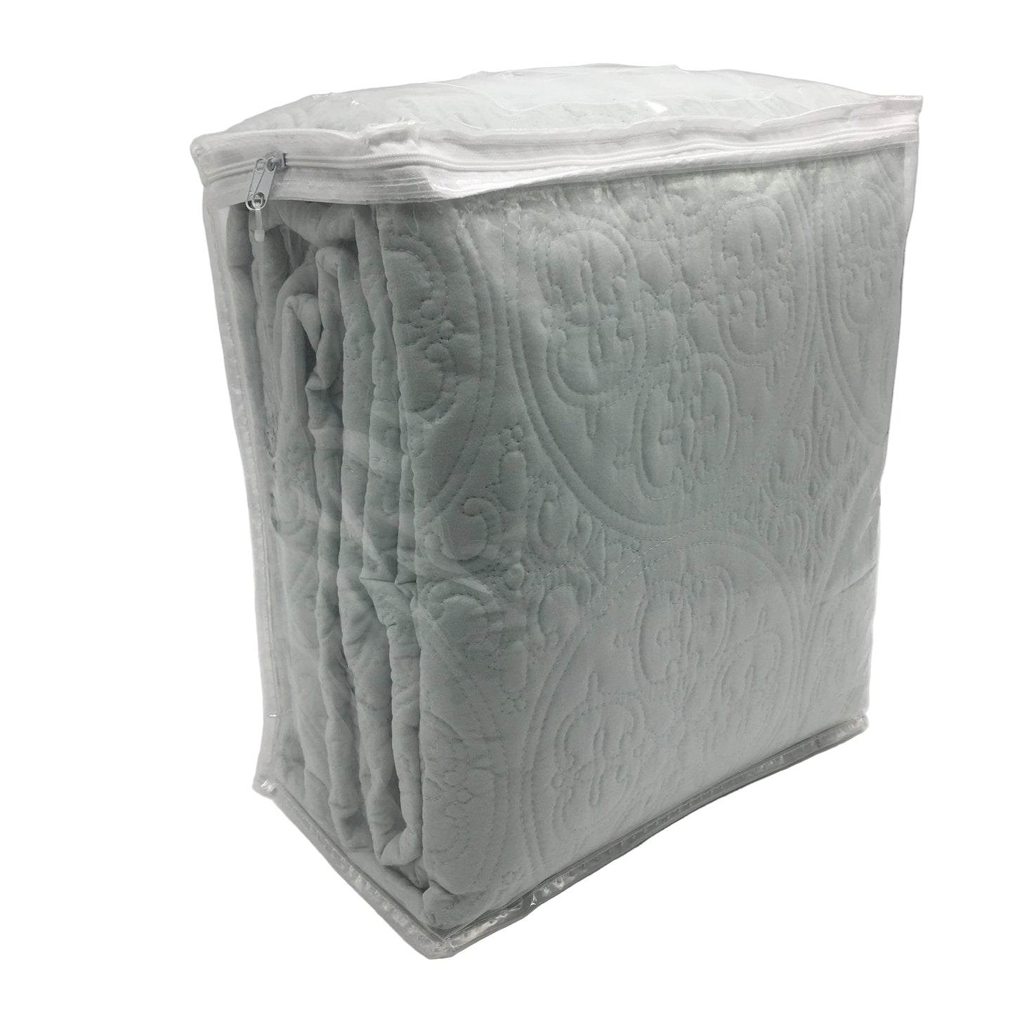 Easy Care Seafoam Green Aria Quilted Design Coverlet Set QUEEN/KING Bed NEW