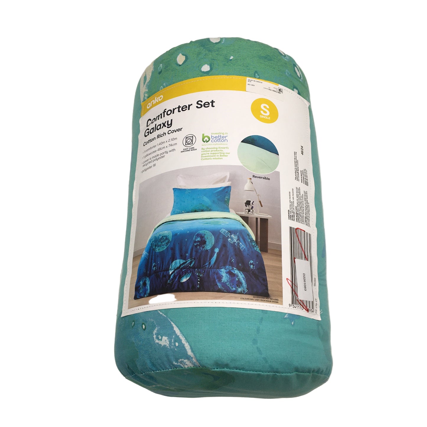 Easy Care Machine Wash Galaxy Cotton Rich Reversible Comforter Set SINGLE NEW