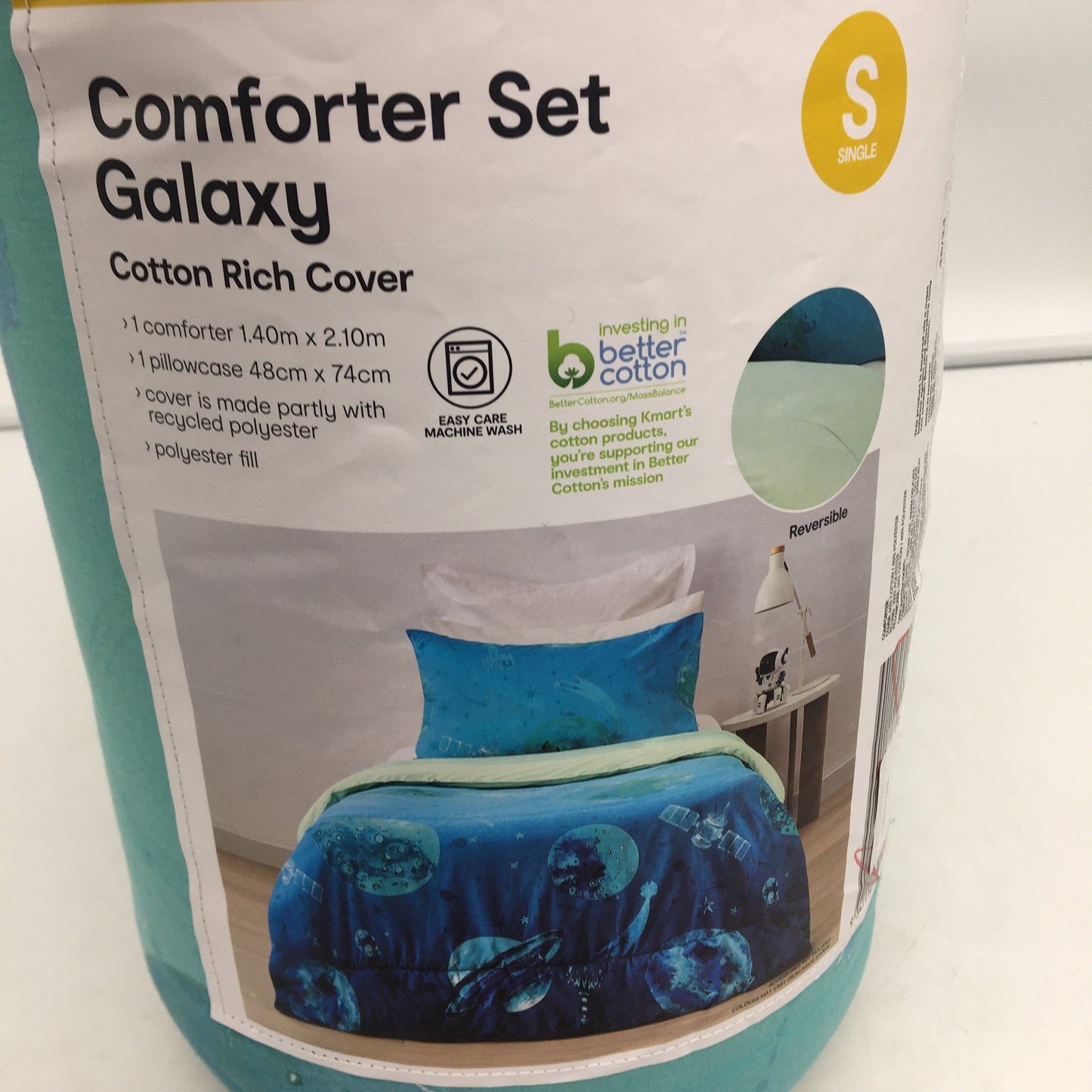 Easy Care Machine Wash Galaxy Cotton Rich Reversible Comforter Set SINGLE NEW