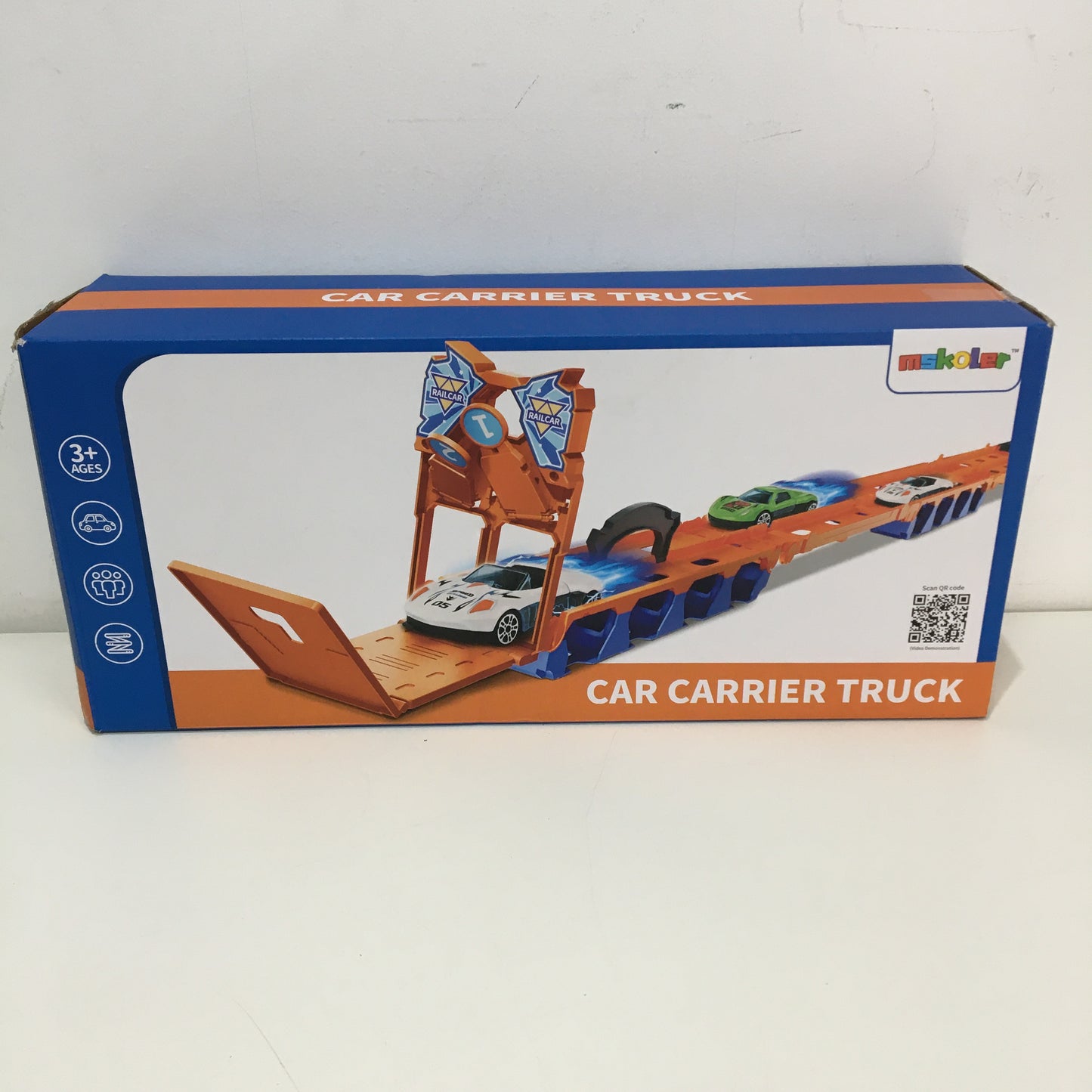 12 Piece 7cm Race Cars and Carrier Truck with Foldable Track for Ages 3 Plus NEW