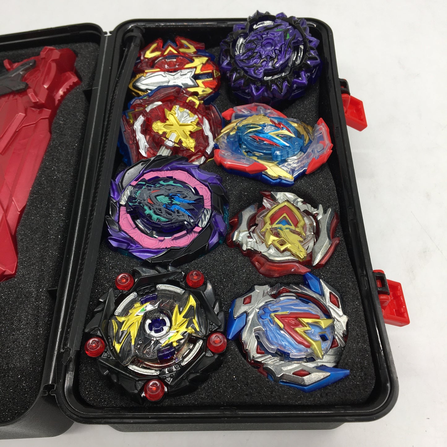 Set of 8 Metal Assembled Gyro Spinning Top Battle Toy with Launcher NEW