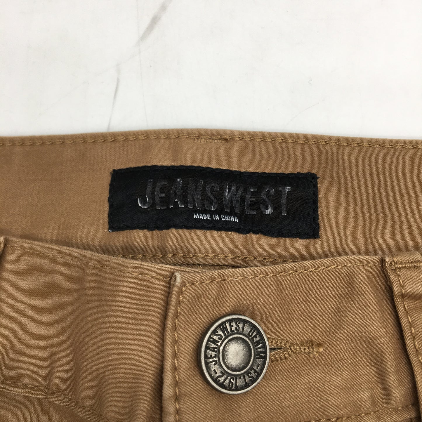 Jeanswest Khaki Tan Slim Tapered Casual Chino Pants Mens Size 32 NEW