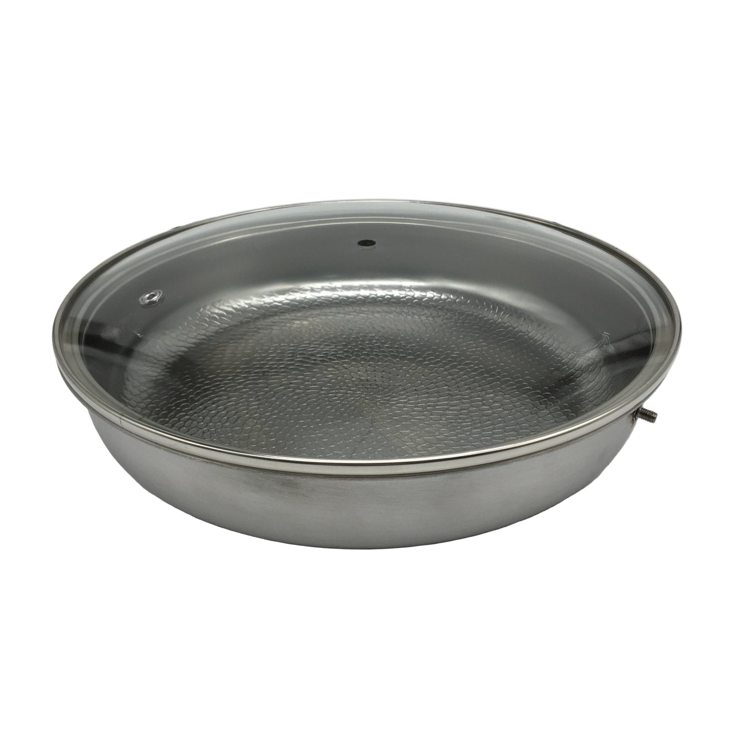 Embossed Stainless Steel Frying Pan With Lid Lotus Leaf Pattern NEW