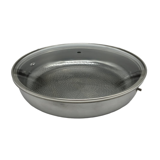 Embossed Stainless Steel Frying Pan With Lid Lotus Leaf Pattern NEW