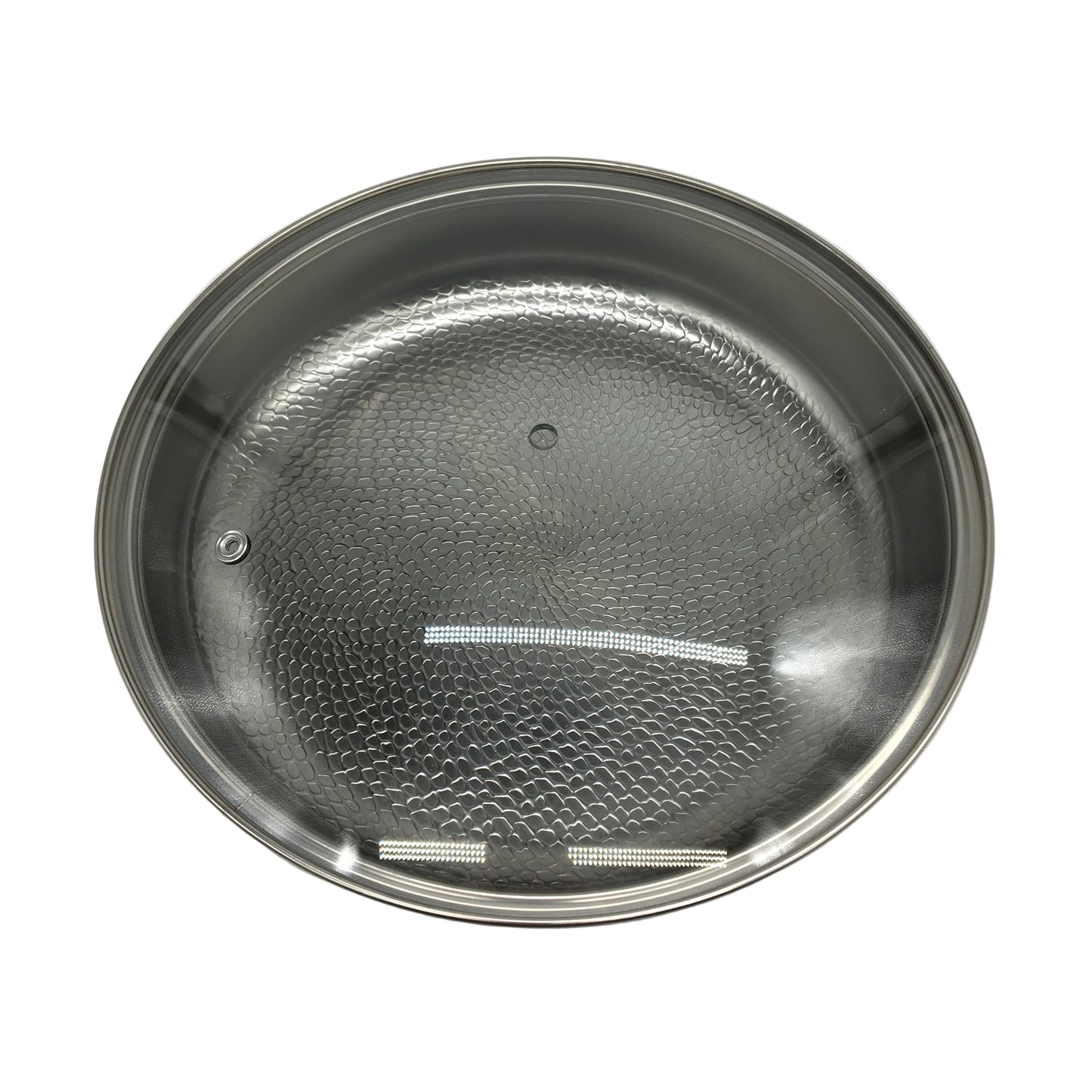 Embossed Stainless Steel Frying Pan With Lid Lotus Leaf Pattern NEW