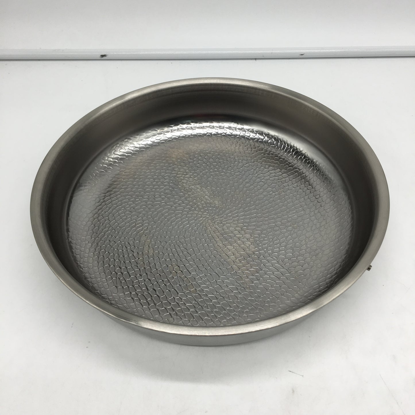 Embossed Stainless Steel Frying Pan With Lid Lotus Leaf Pattern NEW