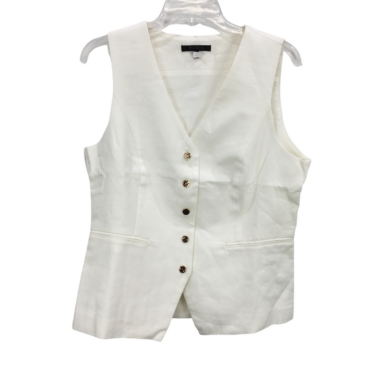 Portmans Olivia Linen Blend White Vest Ladies Size AU 14 NEW