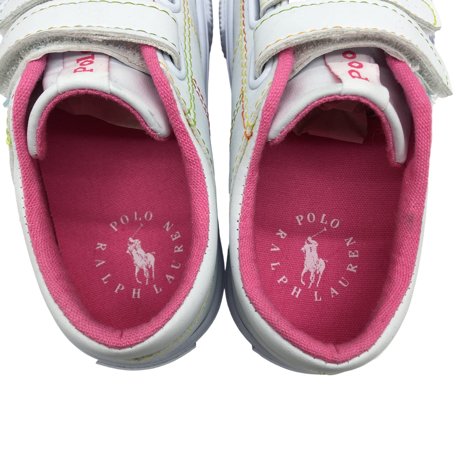 Polo Ralph Lauren White Rainbow Elmwood Double Strap Shoes Toddler Size 7 NEW