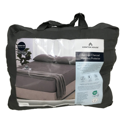 Kirkton House Sleep Comfort Bamboo Charcoal Mattress Protector QUEEN Bed NEW