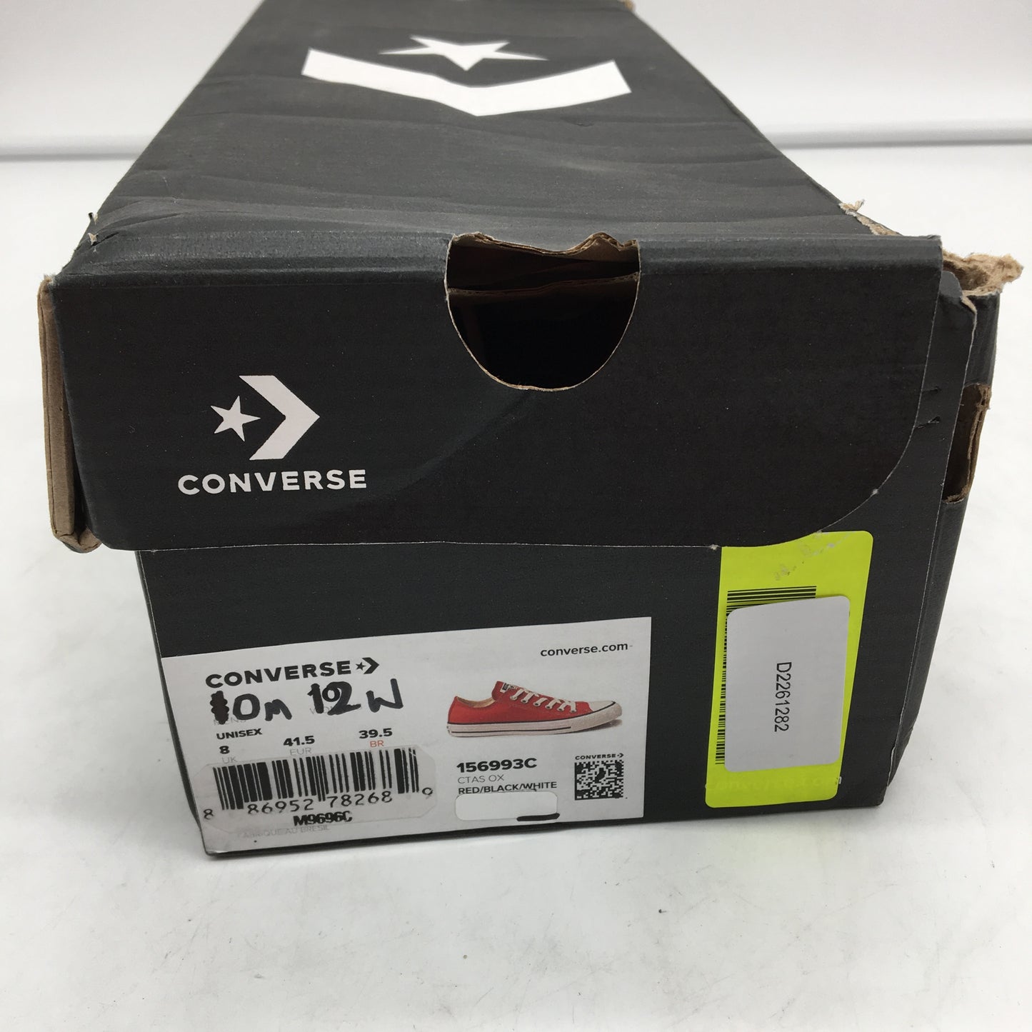 Converse CTAS Red Canvas Low Top Sneakers Unisex Size US M10 L12 EU 44 NEW