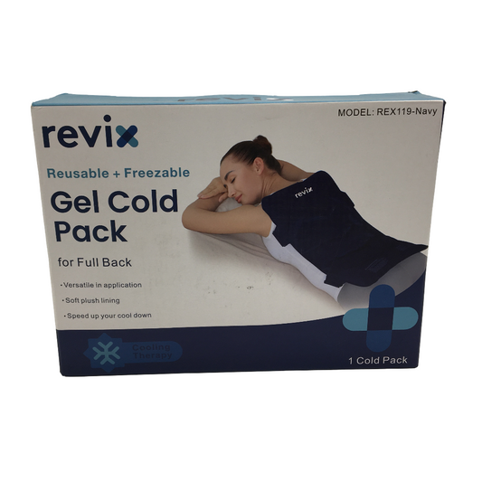 Revix REX119 Full Back Reusable Freezable Gel Navy Blue Cold Pack NEW