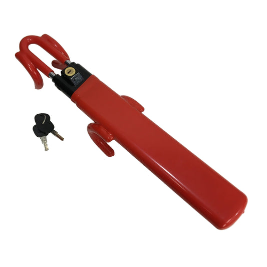 Blissora Heavy Duty Antitheft Device Adjustable Steering Wheel Lock Red NEW