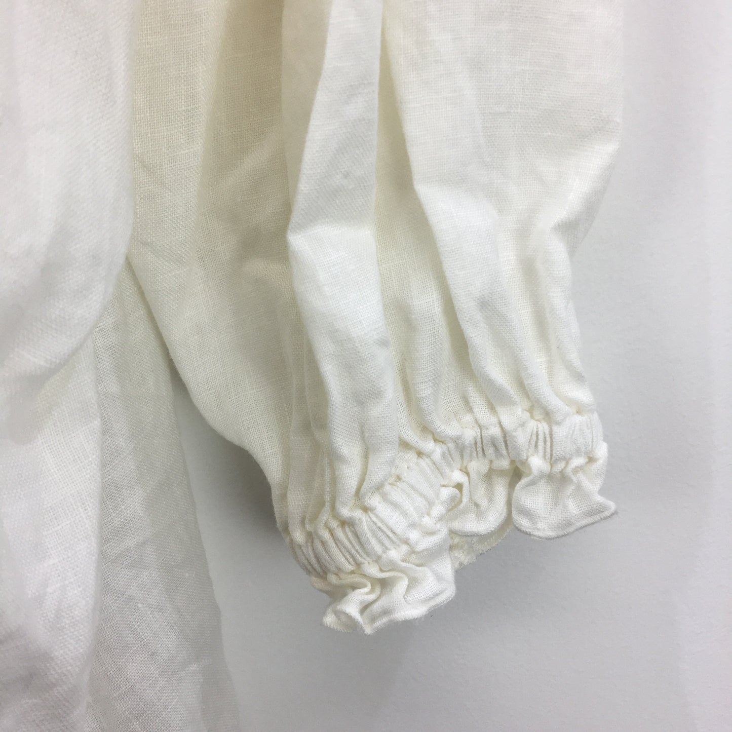 Zara Linen Flowy Mid Sleeve Linen White Blouse Top Ladies Size Large