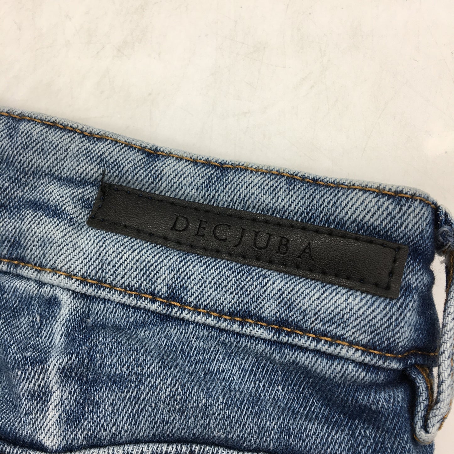 Decjuba Frayed Cut Leg Lined Indigo Blue Denim Jeans Ladies Size 10