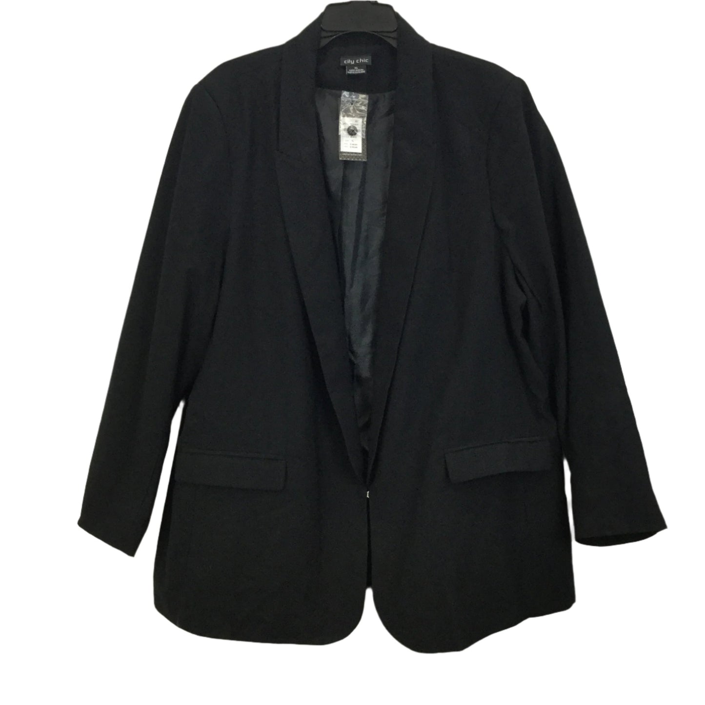 City Chic Black Blazer Clip & Hook Closure Ladies Size XL NEW