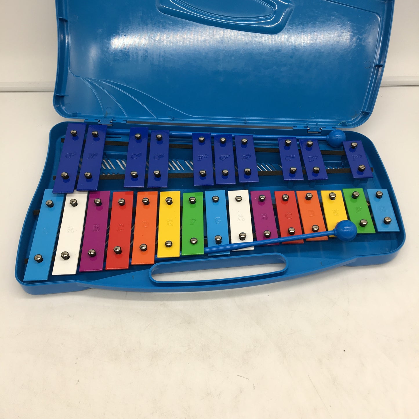 25 Note Xylophone In Carry Case Blue Percussion Instrument For Kids