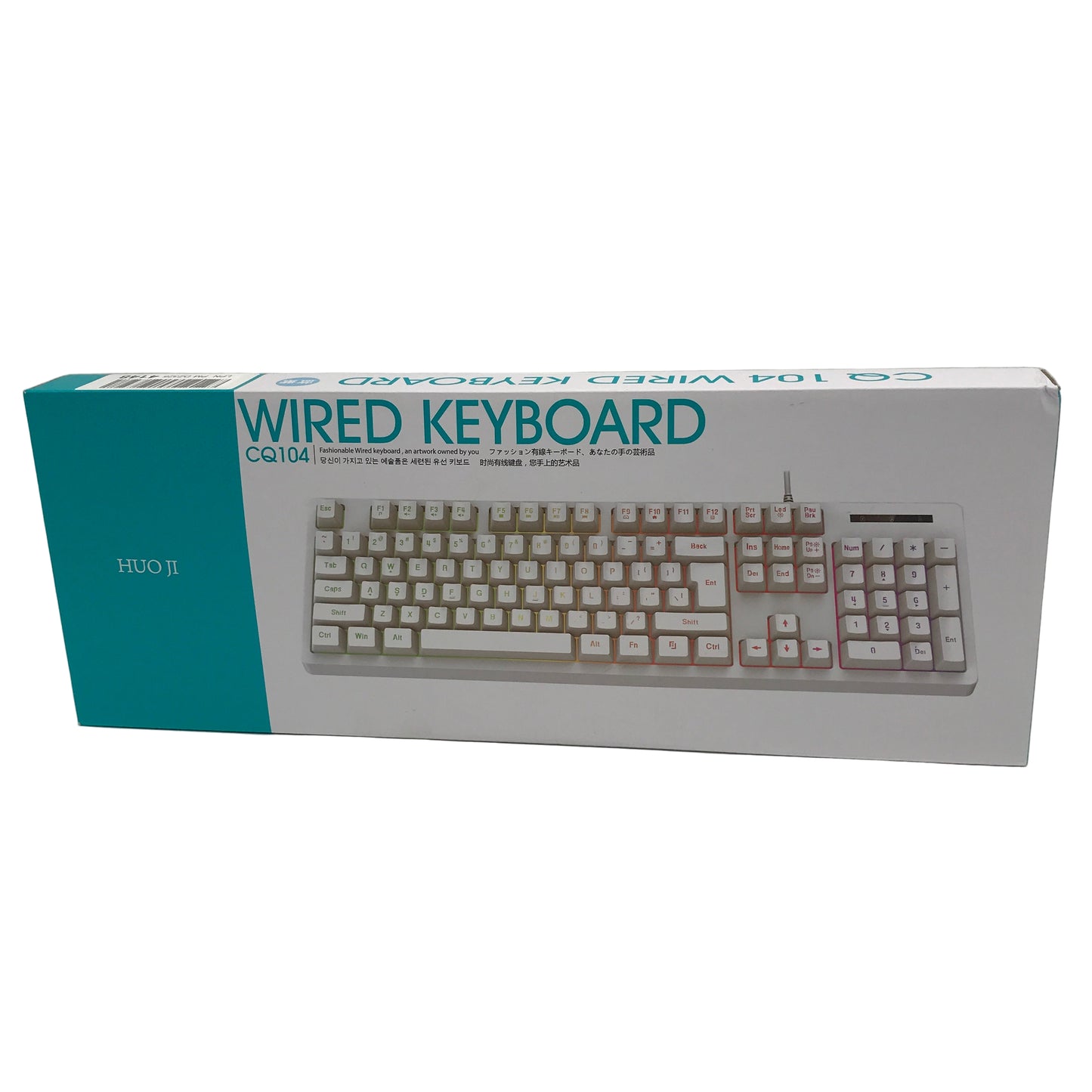 Huo Ji Wired LED Backlit USB Blue Purple Gaming Mechanical Keyboard NEW