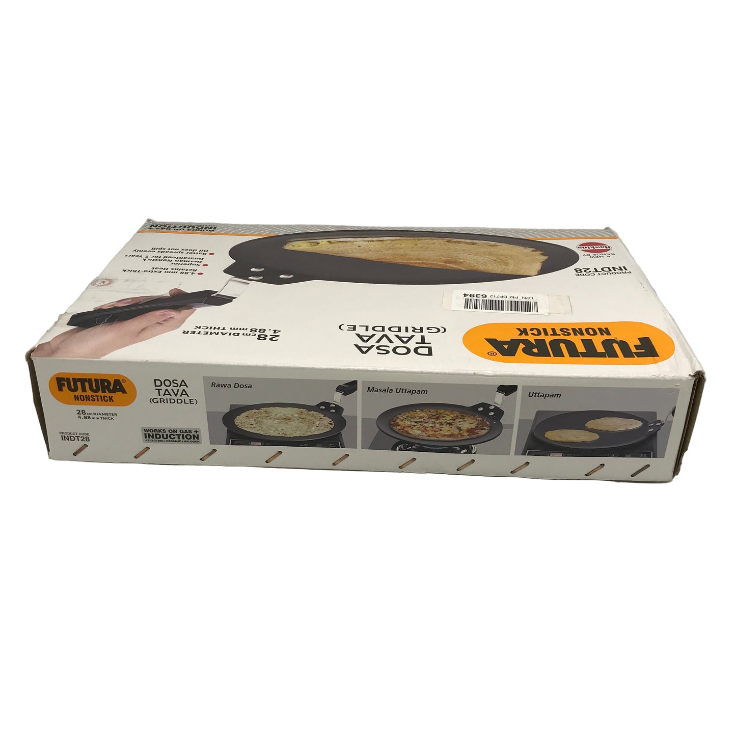 Futura INDT28 28cm 4.8mm PFOA Free Nonstick Dosa Tava Flat Griddle Pan NEW