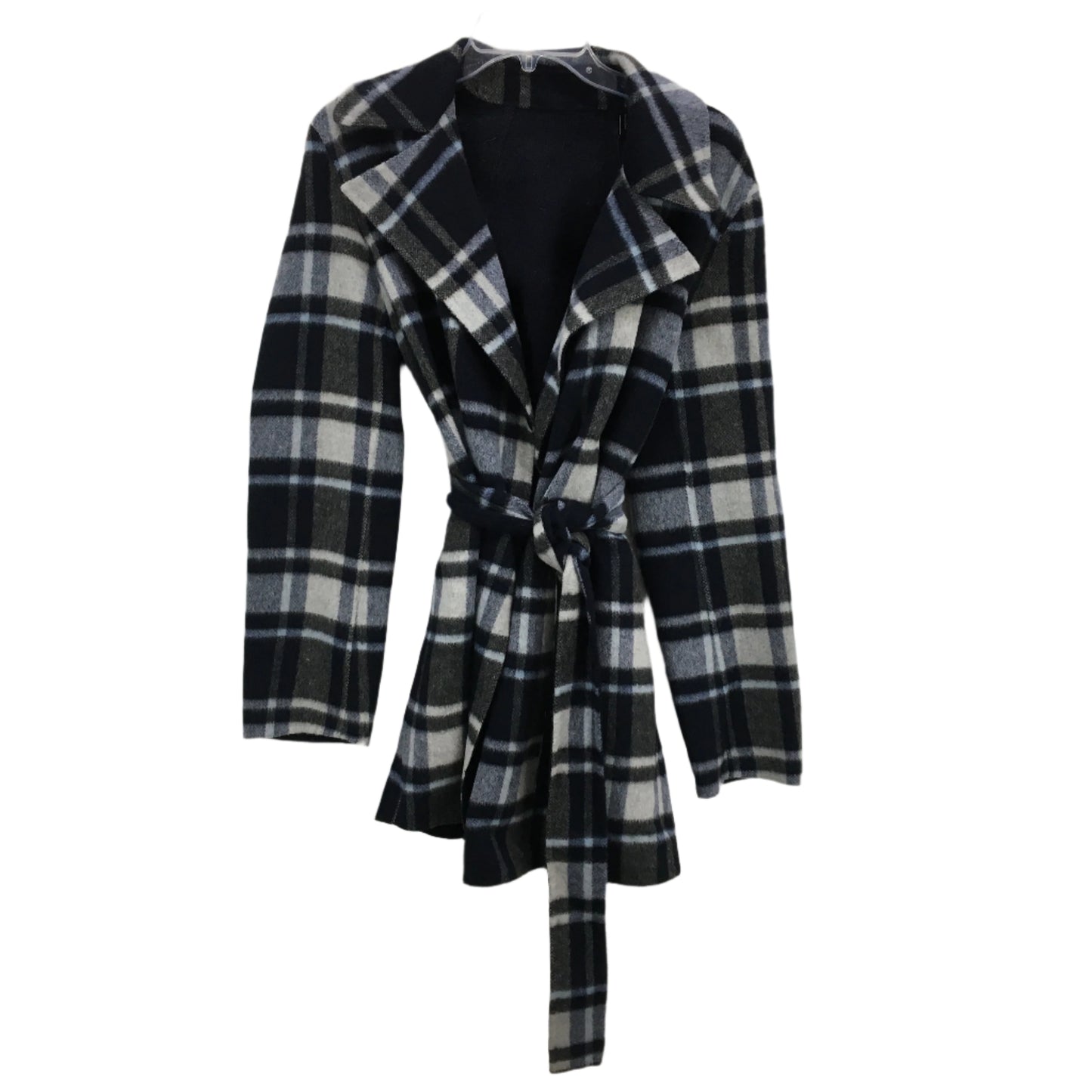 Theory Alpaca Wool Blend Alps Plaid Belted Overlay Jacket Ladies Size M NEW