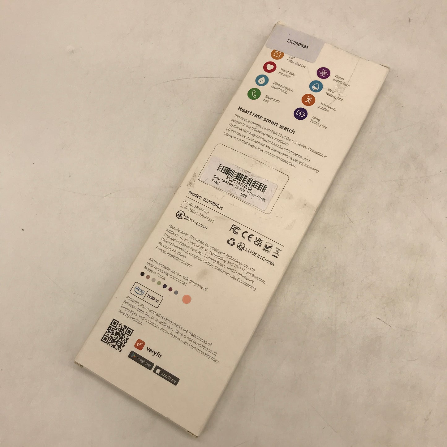 Tensky Smart Watch Rose Gold Multifunctional Wristwatch 1.8" Touch Screen