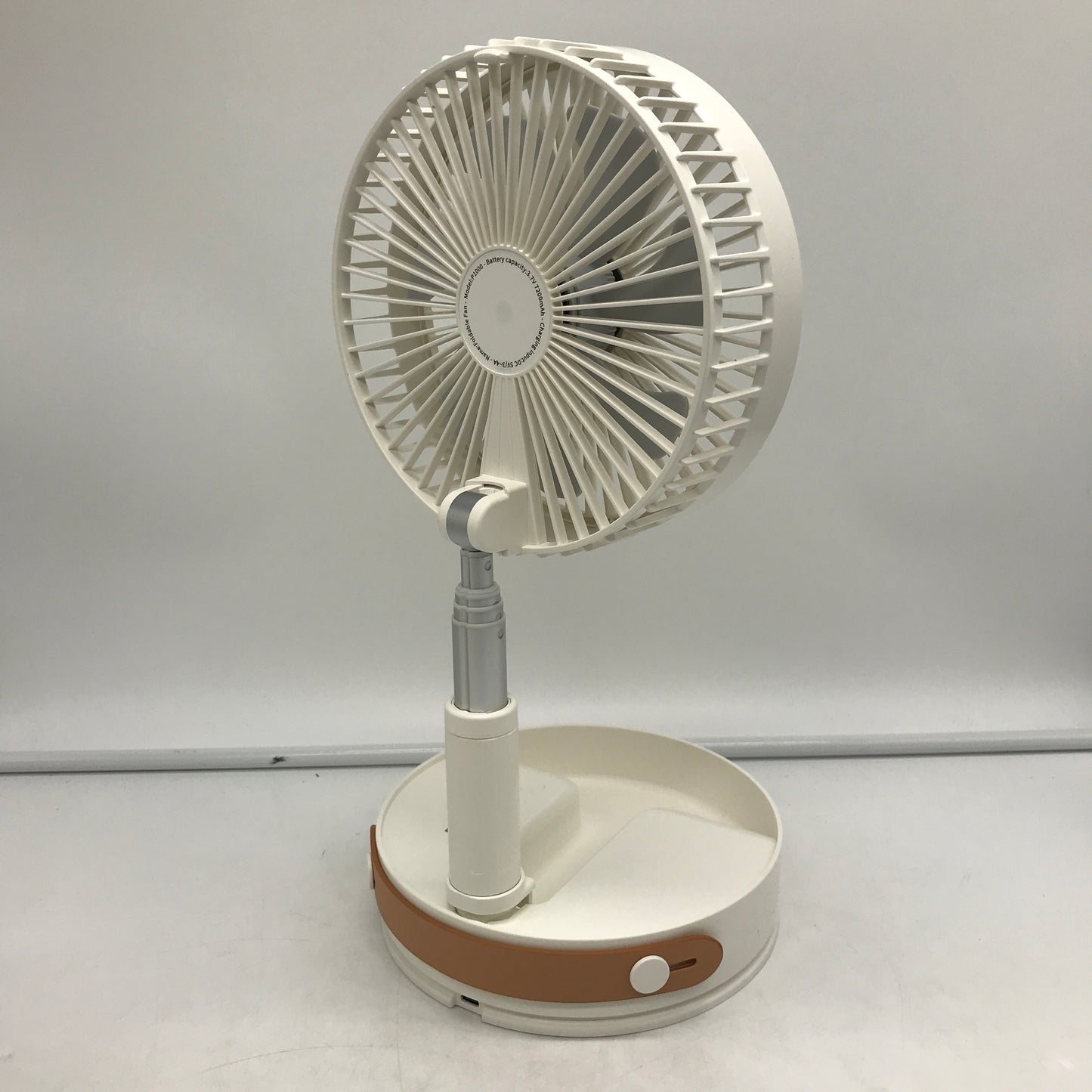Foldable Oscillating Standing Fan White Portable Pedestal Quiet Desk Fan