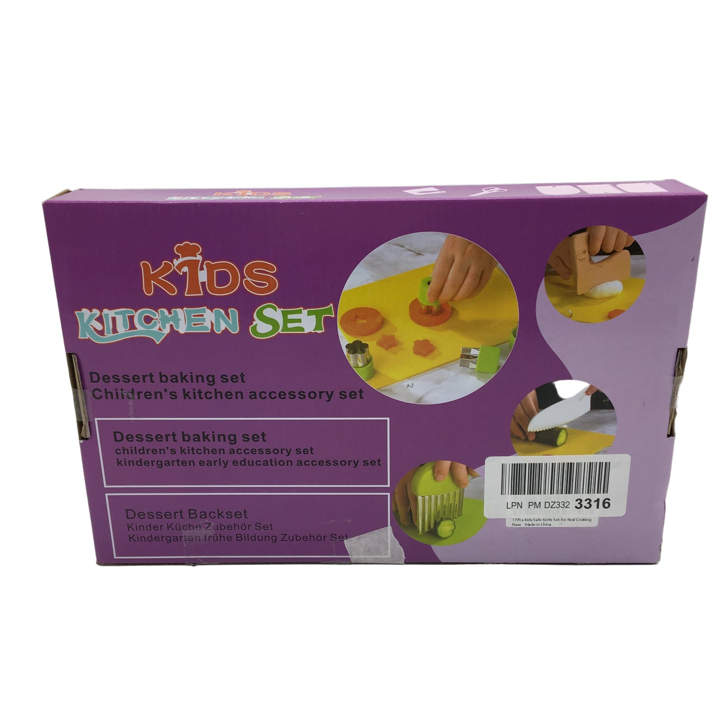 Kids Kitchen Set 17 PCS Cutting Board Cutter Knives Serrated Edges  Accessories