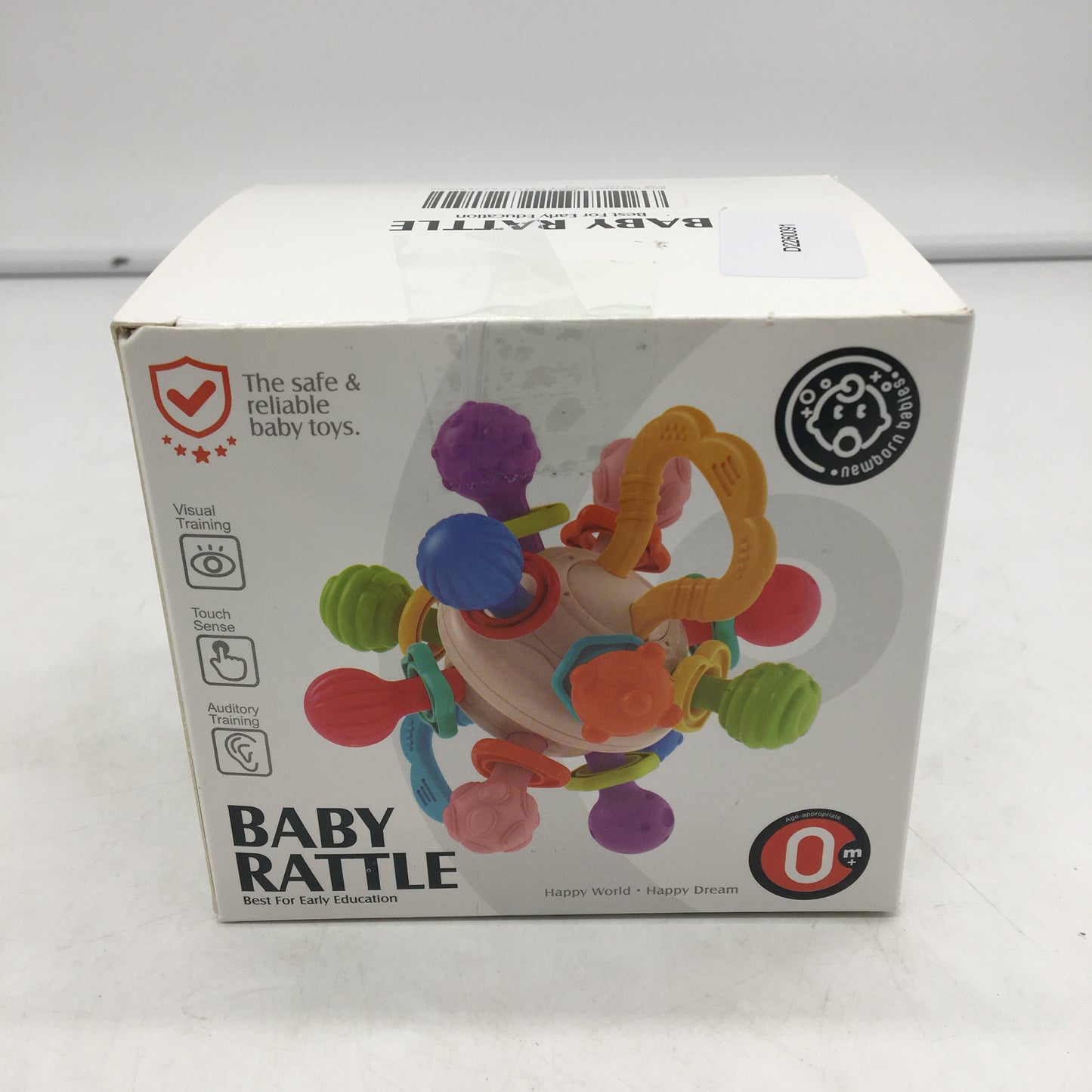 Baby Rattle Montessori Sensory Food Grade Teething Toy For Newborn Infant Age 0M
