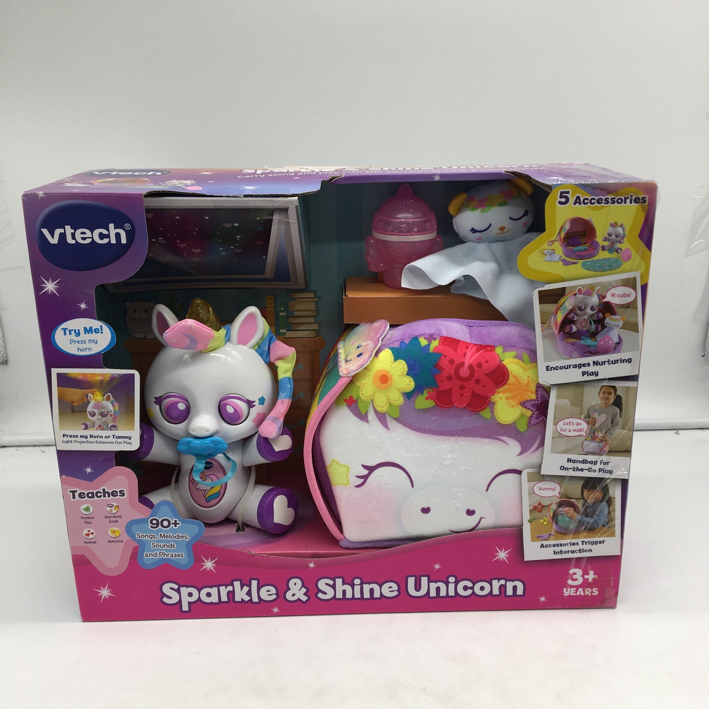Vtech Sparkle & Shine Unicorn Role Play Music Toy With 5PCS Accessories Age 3