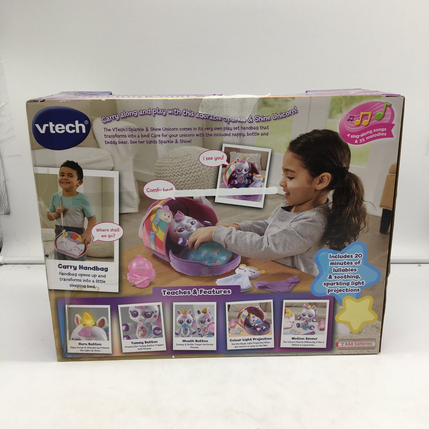 Vtech Sparkle & Shine Unicorn Role Play Music Toy With 5PCS Accessories Age 3
