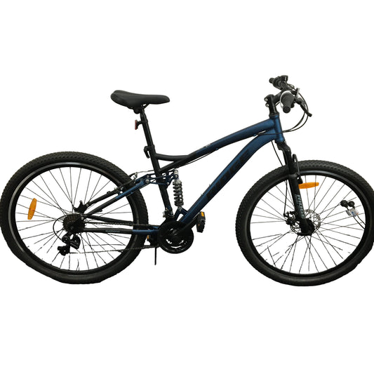 Ridge 74cm Blue Dual Suspension Mountain Bike 21 Speed Double Wall Rims DEMO