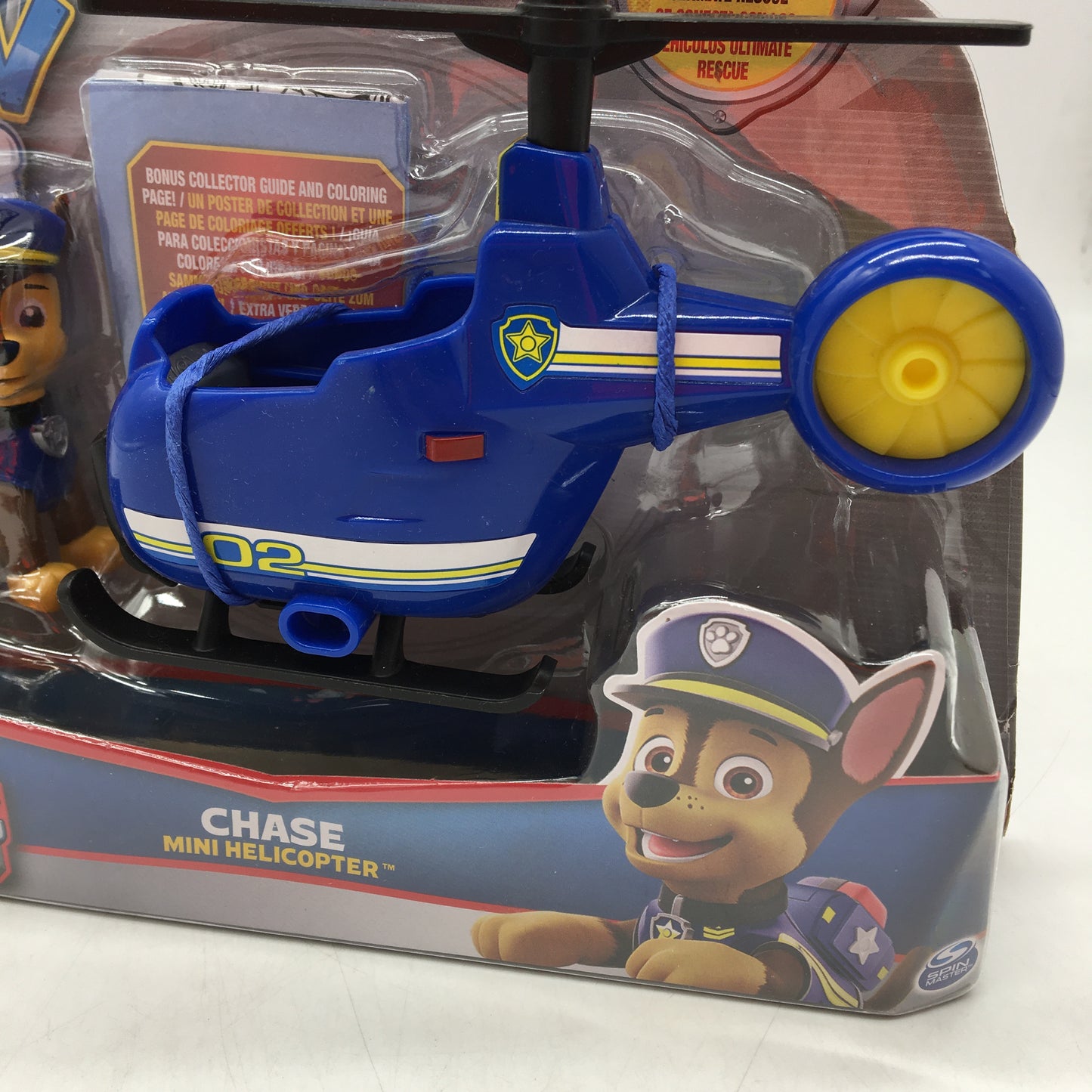 Nickelodeon 2 Piece Paw Patrol 'Chase' Mini Figurine & Blue Helicopter Set NEW