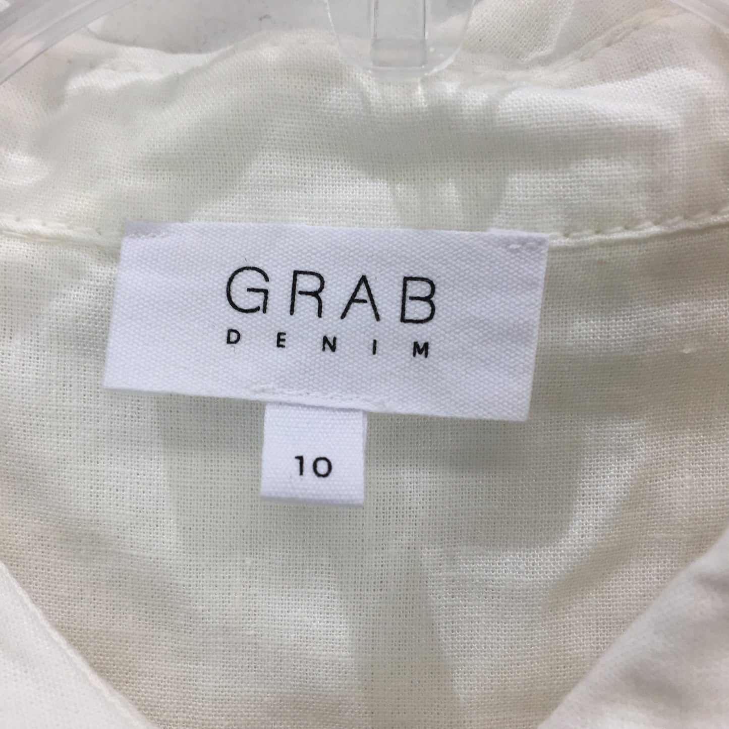 Grab Denim Linen Blend Button Up Shortsleeve Collared Shirt Ladies Size 10 NEW