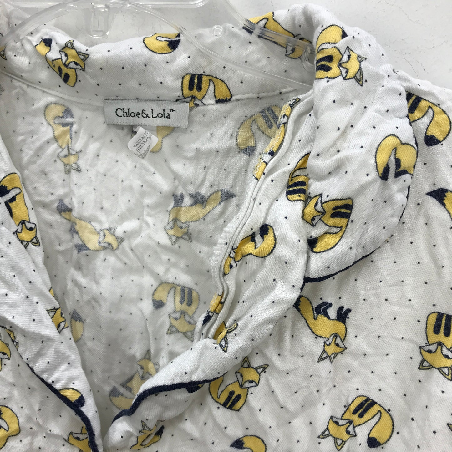 Chloe & Lola Fox Viscose Jersey Button Up Pyjama Top Ladies Size Medium