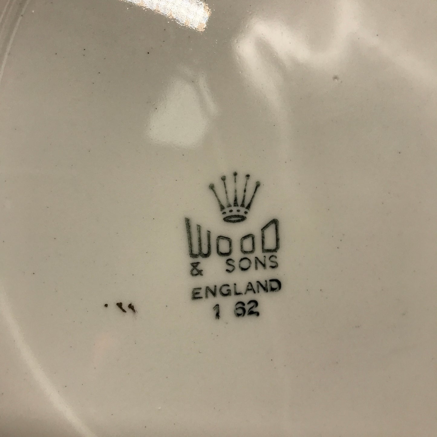 Wood & Sons England Alpine White Ironestone Blue & Gold Floral 16Pce Plate Set