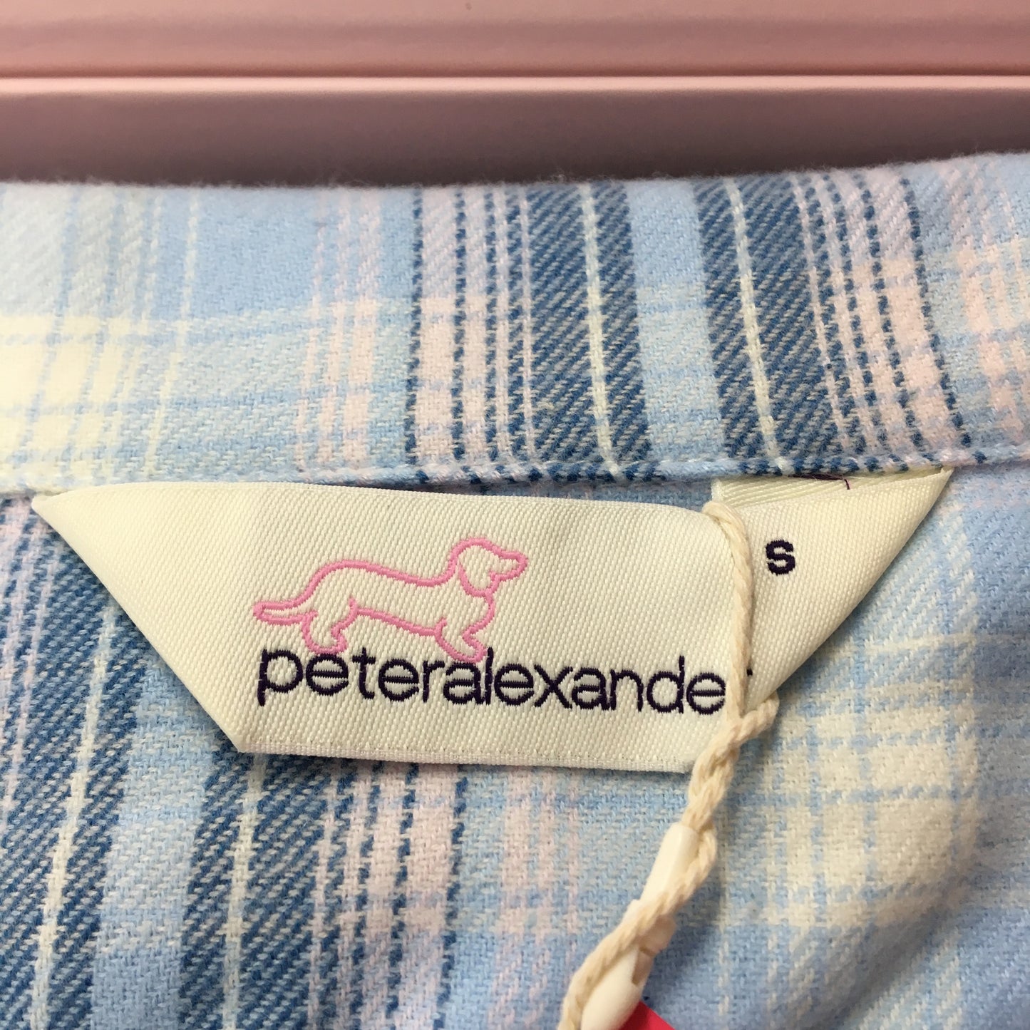Peter Alexander Checkered Blue Flannelette Longsleeve PJ Set Ladies Sz Small NEW