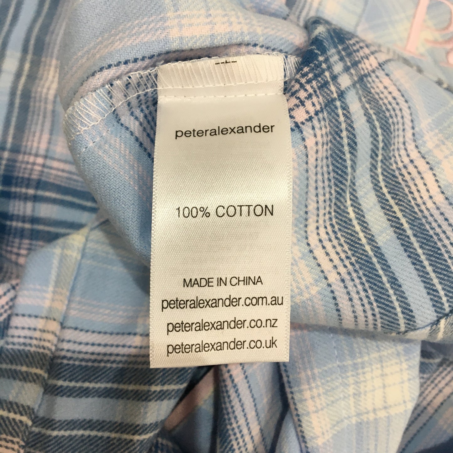Peter Alexander Blue Checkered Longsleeve Flannelette PJ Set Ladies Sz Med NEW