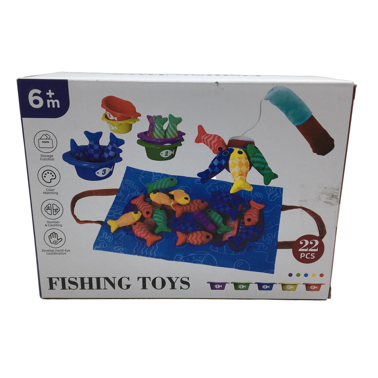 Fish Pond Fishing Game Soft Sensory Montessori Toys & Stacking Cups Age 6M+ NEW