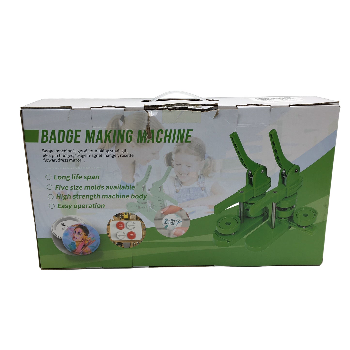 Button Maker 58MM DIY Badge Pin Press Machine With Accessories & Circle Cutter